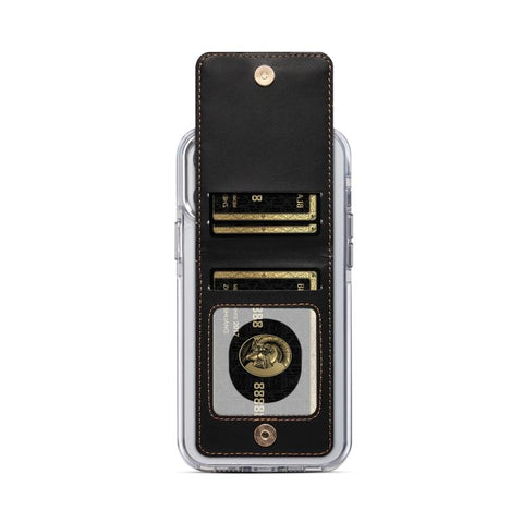 ESEBLE Adhesive Style Rhombic Texture Folding RFID Mobile Phone Card Slots Holder