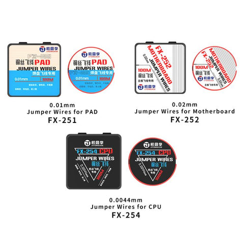 JTX FX Series Special-Purpose Jumper Wire, FX-251 0.01mm, FX-252 0.02mm, FX-254 0.0044mm