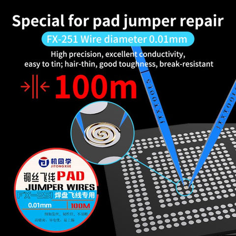 JTX FX Series Special-Purpose Jumper Wire, FX-251 0.01mm, FX-252 0.02mm, FX-254 0.0044mm