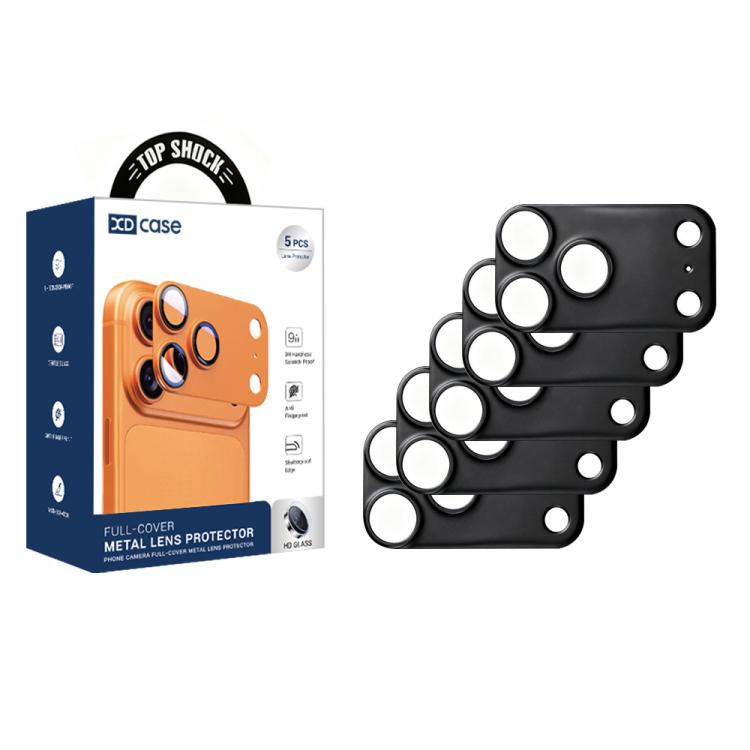 XDcase 5pcs Titanium Alloy Hollow Camera Lens Protector, For iPhone 17 Pro Max, For iPhone 17 Pro