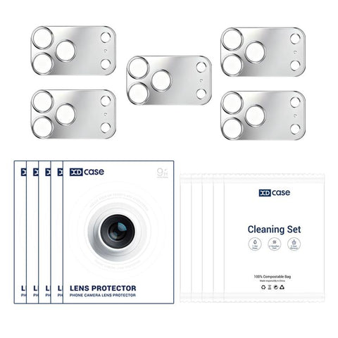 XDcase 5pcs Titanium Alloy Hollow Camera Lens Protector, For iPhone 17 Pro Max, For iPhone 17 Pro