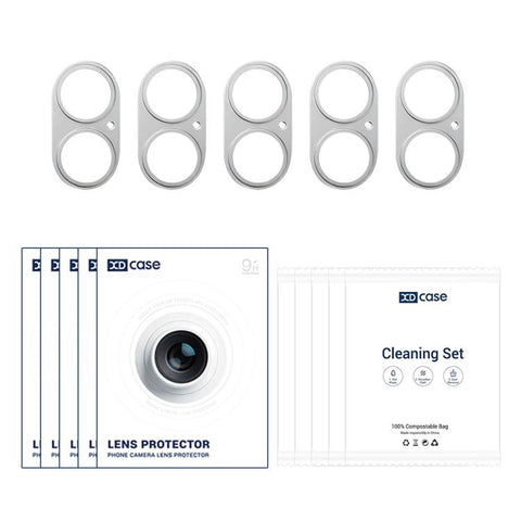 XDcase 5pcs Titanium Alloy Hollow Camera Lens Protector, For iPhone 17