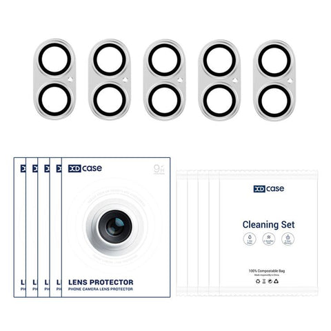 XDcase 5pcs Armor Full-Coverage Frosted Metal Camera Lens Ring Film, For iPhone 17
