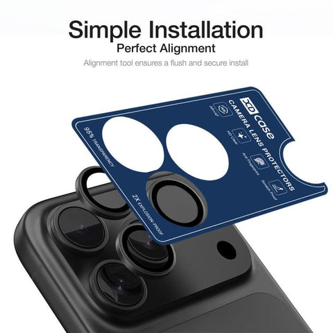 XDcase 5pcs AF + AR Hawkeye Camera Lens Protector with Alignment Tool, For iPhone 17 Pro Max, For iPhone 17 Pro