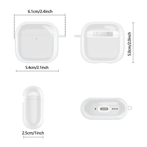XDcase Transparent TPU Earbud Protective Case with Carabiner, For AirPods 5 / 4, For AirPods Pro 3, For AirPods Pro 2 / 1
