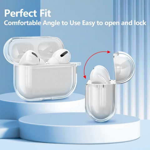 XDcase Transparent TPU Earbud Protective Case with Carabiner, For AirPods 5 / 4, For AirPods Pro 3, For AirPods Pro 2 / 1