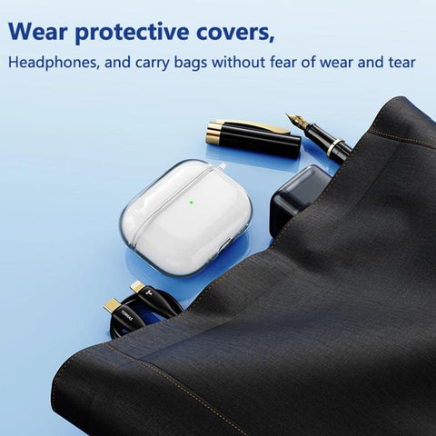 XDcase Transparent TPU Earbud Protective Case with Carabiner, For AirPods 5 / 4, For AirPods Pro 3, For AirPods Pro 2 / 1