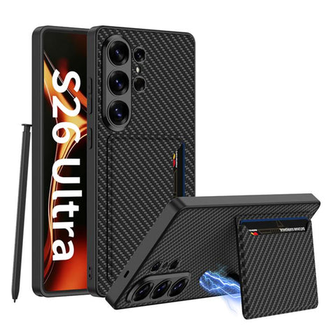 GKK Ultra-thin Leather Card Slots Phone Case With Magnetic Holder, For Samsung Galaxy S26 Ultra 5G