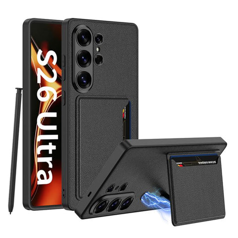 GKK Ultra-thin Leather Card Slots Phone Case With Magnetic Holder, For Samsung Galaxy S26 Ultra 5G