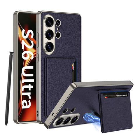 GKK Ultra-thin Leather Card Slots Phone Case With Magnetic Holder, For Samsung Galaxy S26 Ultra 5G