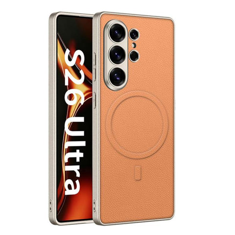 GKK Metal Paint Skin Feel Leather Magnetic Phone Case, For Samsung Galaxy S26 Ultra 5G