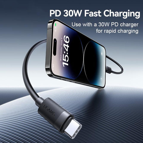 USAMS SJ781 U94 USB-C / Type-C to 8 Pin PD30W Fast Charging Data Cable, 1m