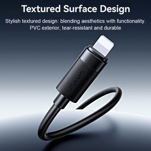 USAMS SJ781 U94 USB-C / Type-C to 8 Pin PD30W Fast Charging Data Cable, 1m