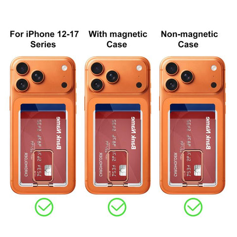 XDcase Magnetic Back Card Slot with Holder For iPhone / Galaxy & More