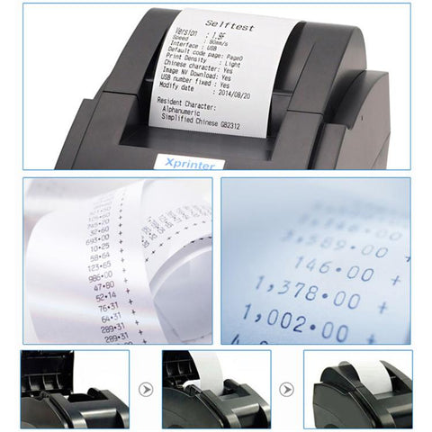 Xprinter XP-58IIIK 58mm Thermal Receipt Printer, USB, Parallel Port, 25 Pin to 9 Pin Serial Port