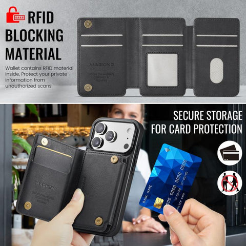 MAGKING K3 Series MagSafe RFID K3 Pro Card Bag Detachable Phone Case, For iPhone 18 Pro / 17 Pro, For iPhone 18 Pro Max / 17 Pro Max, For iPhone Air