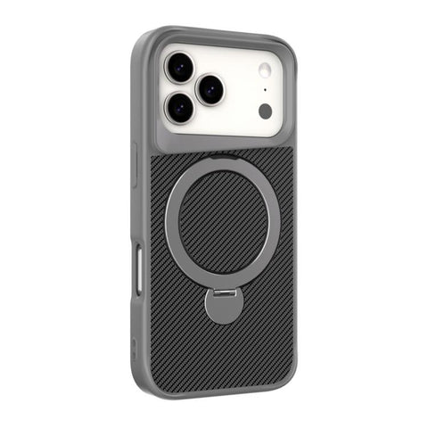 Carbon Fiber Texture 360 MagSafe Holder Phone Case, For iPhone 18 Pro Max / 17 Pro Max