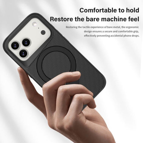 Carbon Fiber Texture 360 MagSafe Holder Phone Case, For iPhone 18 Pro Max / 17 Pro Max