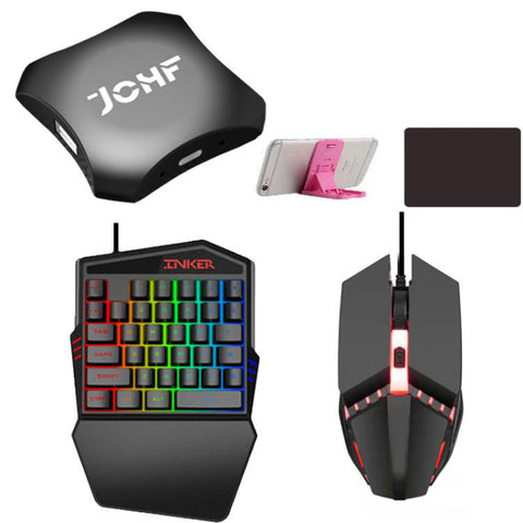JCHF Gaming Keyboard And Mouse Converter, Single Adapter Base, 3 in 1 Adapter Keyboard Mouse Kit, 5 in 1 Adapter Keyboard Mouse Pad Holder Kit