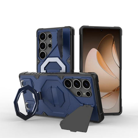 Camera Shield Armor MagSafe Holder Phone Case with Strap, For Samsung Galaxy S25 Ultra 5G