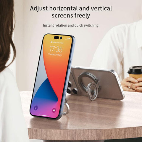 Multi-Functional 360 Degree Rotation Ring Buckle Magnetic Phone Holder, Magnetic 21st Generation Phone Holder