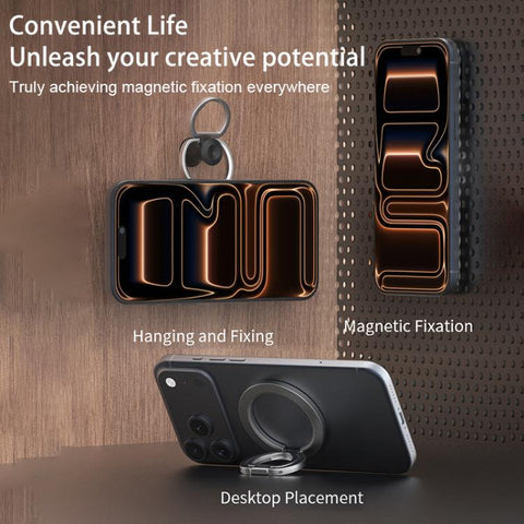 Multi-Functional 360 Degree Rotation Ring Buckle Magnetic Phone Holder, Magnetic 21st Generation Phone Holder