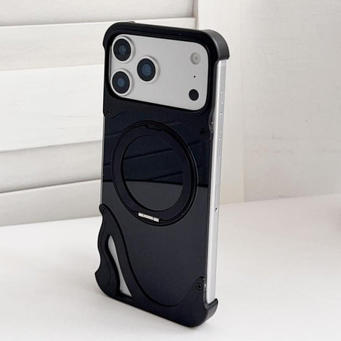 Dolphin Original Color Metal Frameless 360 Rotation Holder Magnetic Phone Case, For iPhone 18 Pro / 17 Pro, For iPhone 18 Pro Max / 17 Pro Max
