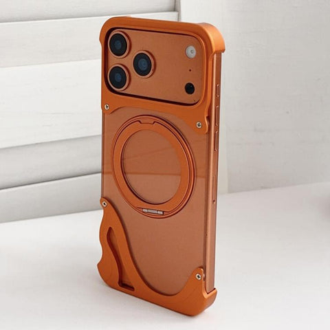 Dolphin Original Color Metal Frameless 360 Rotation Holder Magnetic Phone Case, For iPhone 18 Pro / 17 Pro, For iPhone 18 Pro Max / 17 Pro Max