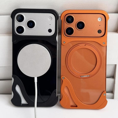 Dolphin Original Color Metal Frameless 360 Rotation Holder Magnetic Phone Case, For iPhone 18 Pro / 17 Pro, For iPhone 18 Pro Max / 17 Pro Max