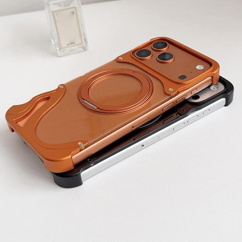 Dolphin Original Color Metal Frameless 360 Rotation Holder Magnetic Phone Case, For iPhone 18 Pro / 17 Pro, For iPhone 18 Pro Max / 17 Pro Max
