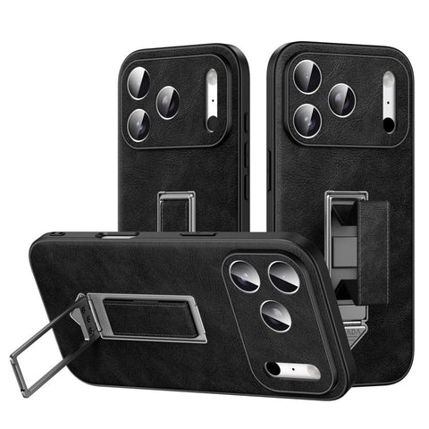 SULADA Wristband Hidden Metal Holder Faux Leather Phone Case, For iPhone 17 Pro Max, For iPhone 17 Pro, For iPhone 17, For iPhone 16 Pro Max, For iPhone 16 Pro, For iPhone 16