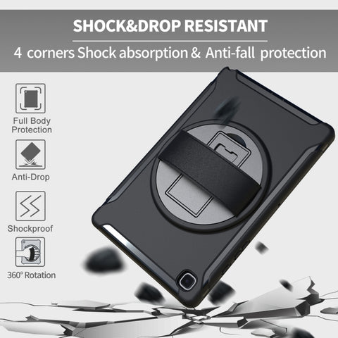 360 Degree Rotation PC + TPU Protective Case with Holder & Hand Strap, For Samsung Galaxy Tab A7 10.4 (2020)