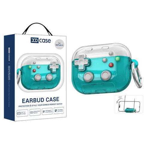 XDcase Transparent Retro Game Console Design Earbuds Case with Holder & Stress Relief Button, For AirPods 5 / 4, For AirPods Pro 3, For AirPods Pro 2 / 1