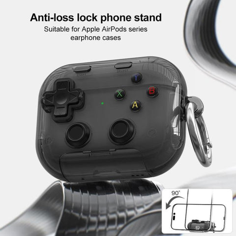 XDcase Transparent Retro Game Console Design Earbuds Case with Holder & Stress Relief Button, For AirPods 5 / 4, For AirPods Pro 3, For AirPods Pro 2 / 1