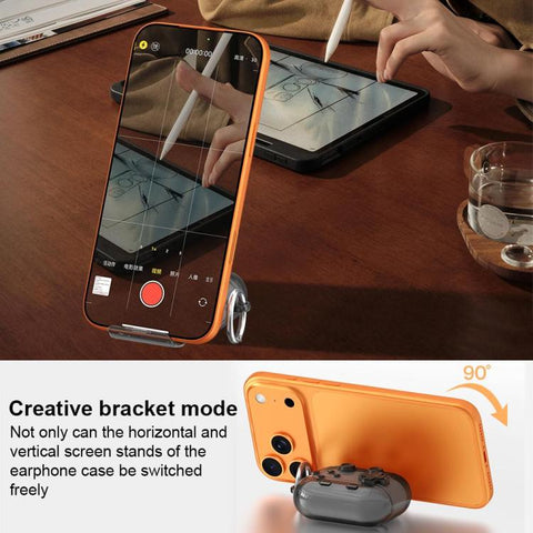 XDcase Transparent Retro Game Console Design Earbuds Case with Holder & Stress Relief Button, For AirPods 5 / 4, For AirPods Pro 3, For AirPods Pro 2 / 1
