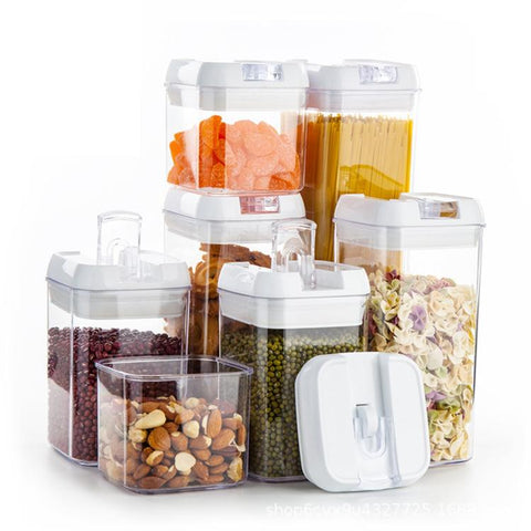 Food-Grade Moistureproof Sealed Storage Containers for Grains and Cereals, 500ML, 800ML, 1200ML, 7pcs/Set