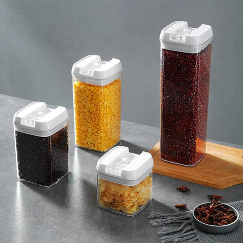 Food-Grade Moistureproof Sealed Storage Containers for Grains and Cereals, 500ML, 800ML, 1200ML, 7pcs/Set