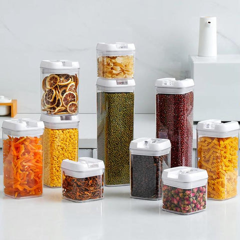 Food-Grade Moistureproof Sealed Storage Containers for Grains and Cereals, 500ML, 800ML, 1200ML, 7pcs/Set