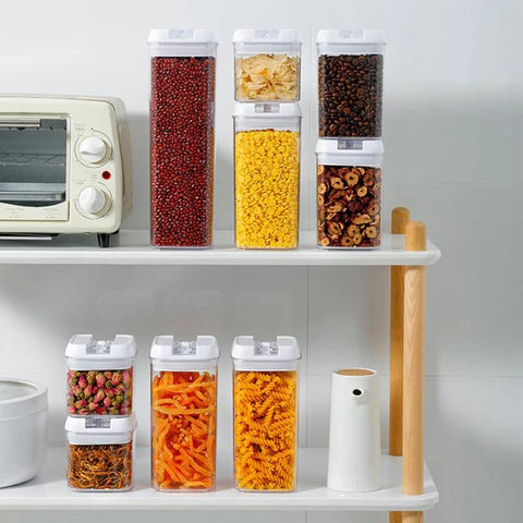 Food-Grade Moistureproof Sealed Storage Containers for Grains and Cereals, 500ML, 800ML, 1200ML, 7pcs/Set