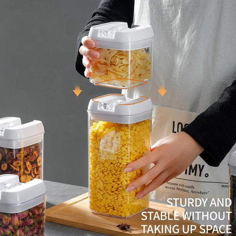 Food-Grade Moistureproof Sealed Storage Containers for Grains and Cereals, 500ML, 800ML, 1200ML, 7pcs/Set