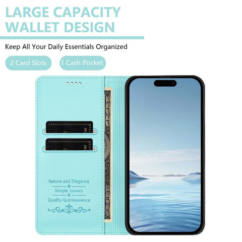 Cute Cats Embossed Magnetic RFID Vegan Leather Phone Case, For iPhone 18 Pro / 17 Pro, For iPhone 18 Pro Max / 17 Pro Max, For iPhone 17e / 16e, For iPhone 17