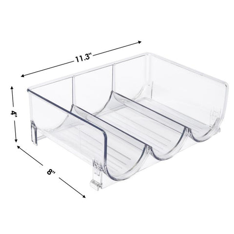 Refrigerator Beverage Organizer Storage Rack Food Grade PET Clear Wine Storage Stand