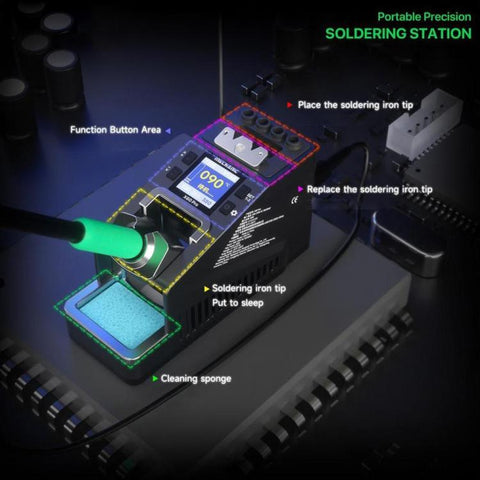 MECHANIC X60 Pro Portable Precision Soldering Station Compatible with 115 / 210 Soldering Handles, EU Plug, US Plug