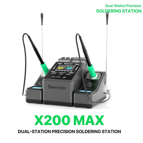 MECHANIC X200 Max Pen-Style Smart Temperature-Adjustable Dual-Station Precision Soldering Station, EU Plug, US Plug