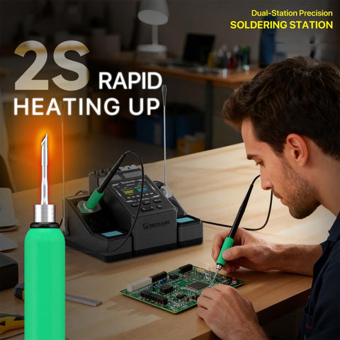 MECHANIC X200 Max Pen-Style Smart Temperature-Adjustable Dual-Station Precision Soldering Station, EU Plug, US Plug