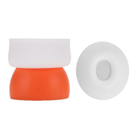 XDcase 4 Pairs Replacement Silicone Sponge Ear Tips, XS/S/M/L Size, 4 Pairs XS/S/M/L Size(White Orange)