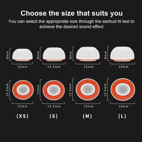 XDcase 4 Pairs Replacement Silicone Sponge Ear Tips, XS/S/M/L Size, 4 Pairs XS/S/M/L Size