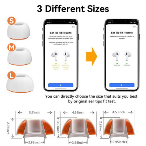 XDcase 3 Pairs Replacement Silicone Sponge Ear Tips, L Size, 3 Pairs L Size