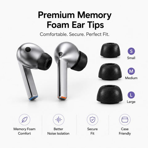XDcase 3 Pairs Replacement Memory Foam Ear Tips, S/M/L Size, 3 Pairs S/M/L Size