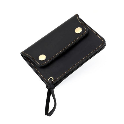 Vintage Crazy Horse Genuine Leather Small Wallet Zipper Coin Purse